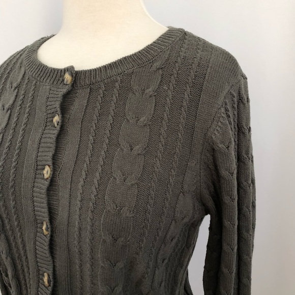 Wild Fable Cypress Green Crop Button Front Sweater - Picture 4 of 9